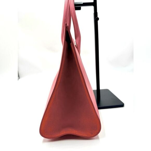 Auth Jimmy Choo Large Pink Leather Suede Sides 2way Riley Tote Crossbody Bag - Picture 3 of 16